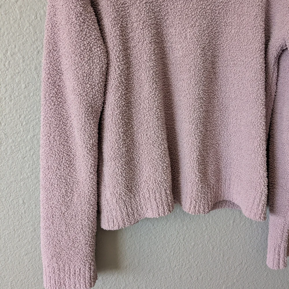 Mauve Crew Neck Boucle Textured Sweater Long Sleeves Sz. M - Picture 6 of 7